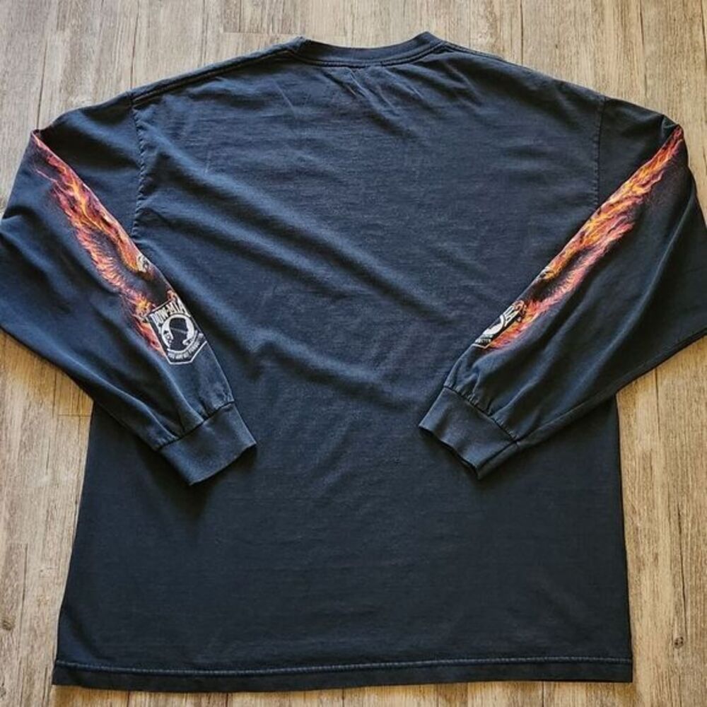 Vintage Y2K POW Prisoner of War T-Shirt Black Tomahawk Bike Week 2006 size XL. - Picture 4 of 5